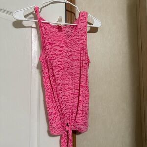 No Boundaries Pink Tie Front Tank Top